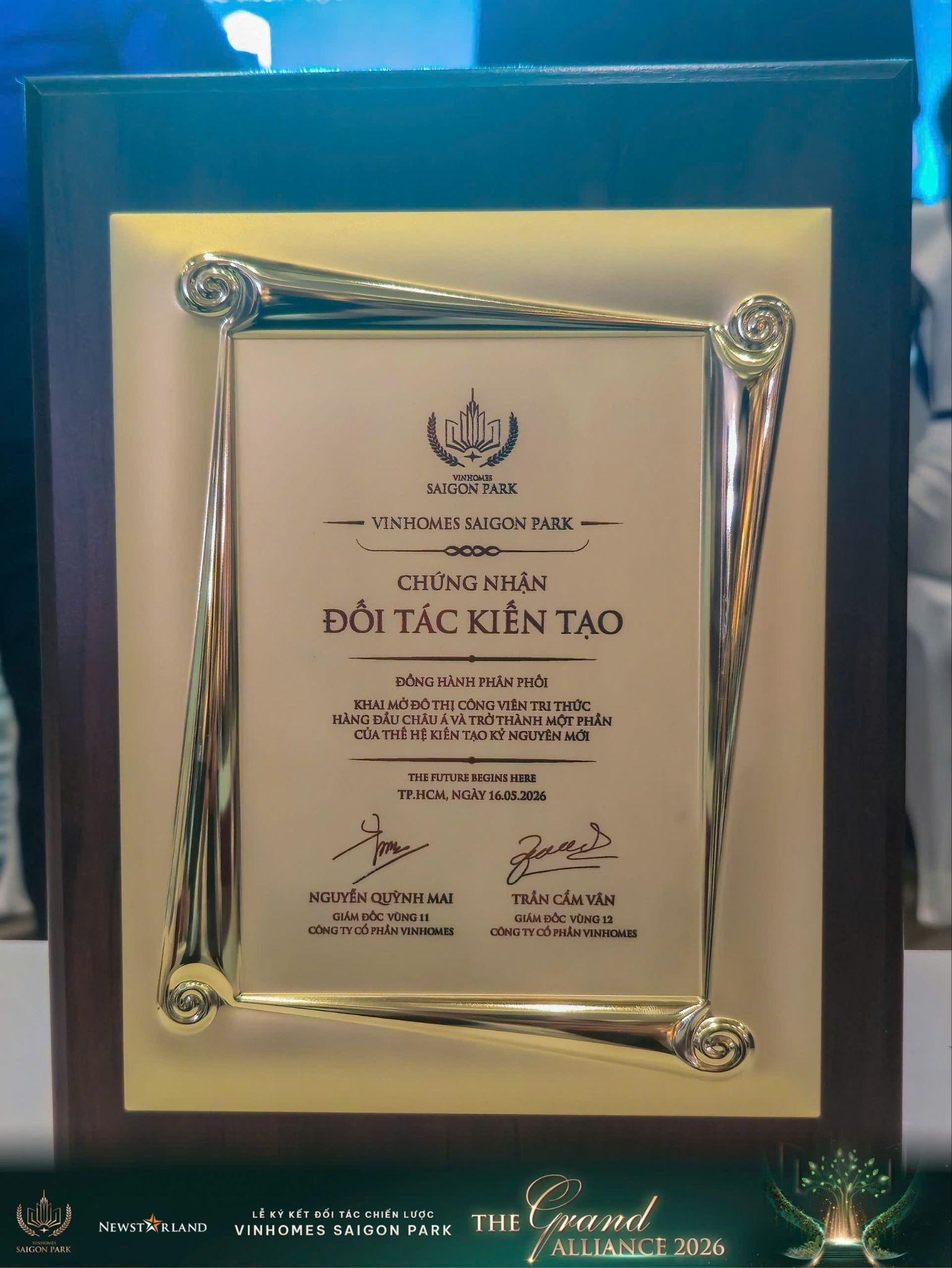 NewstarLand trở th&agrave;nh đối t&aacute;c ph&acirc;n phối chiến lược đại đ&ocirc; thị tri thức Vinhomes Saigon Park- Ảnh 1.