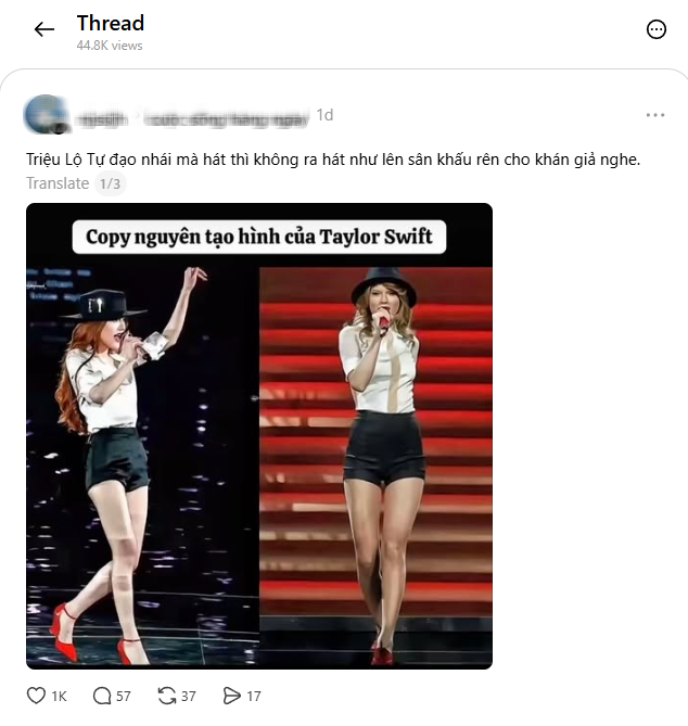 Triệu Lộ Tư đạo nhái Taylor Swift- Ảnh 1. Triệu Lộ Tư đạo nhái Taylor Swift- Ảnh 1.