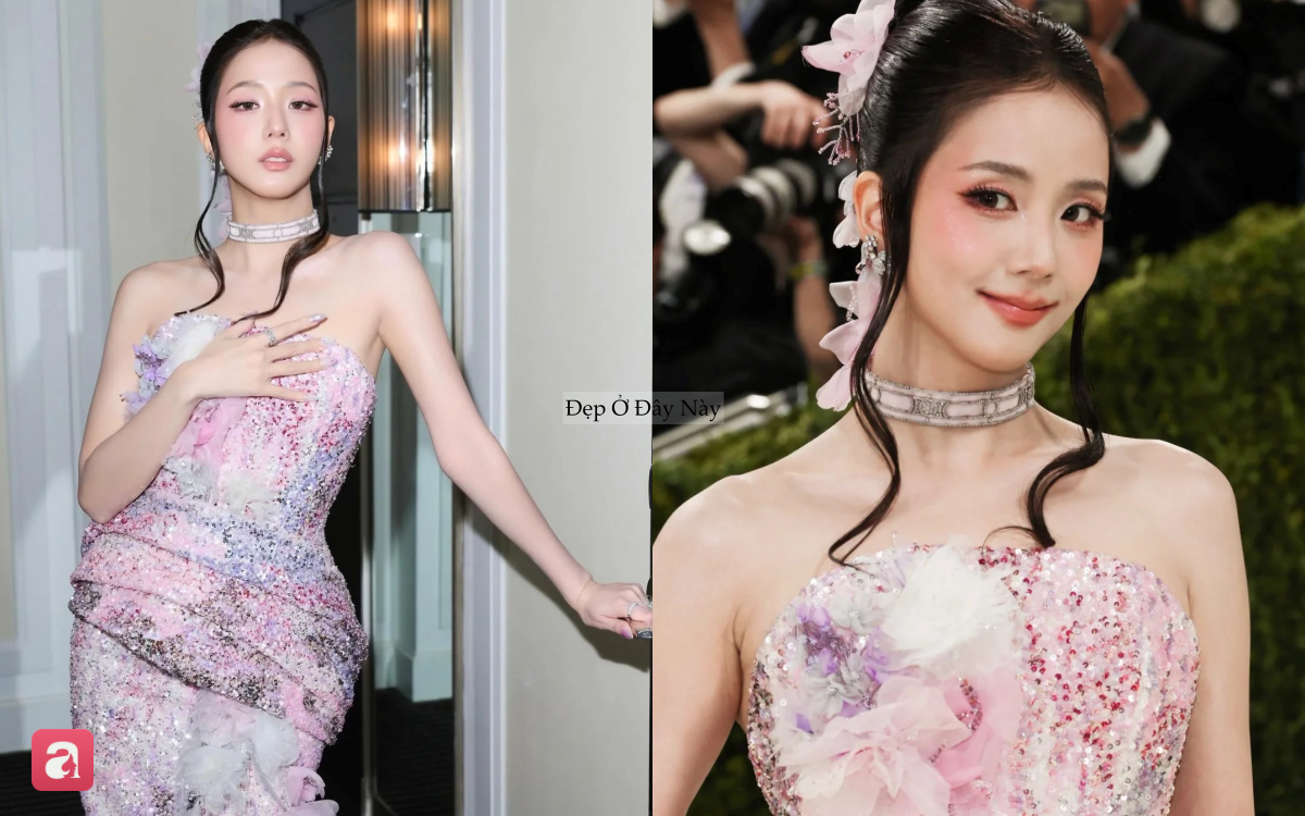 Từ makeup tới váy áo, tạo hình của Jisoo tại Met Gala bị "copy" hàng loạt - Ảnh 2.