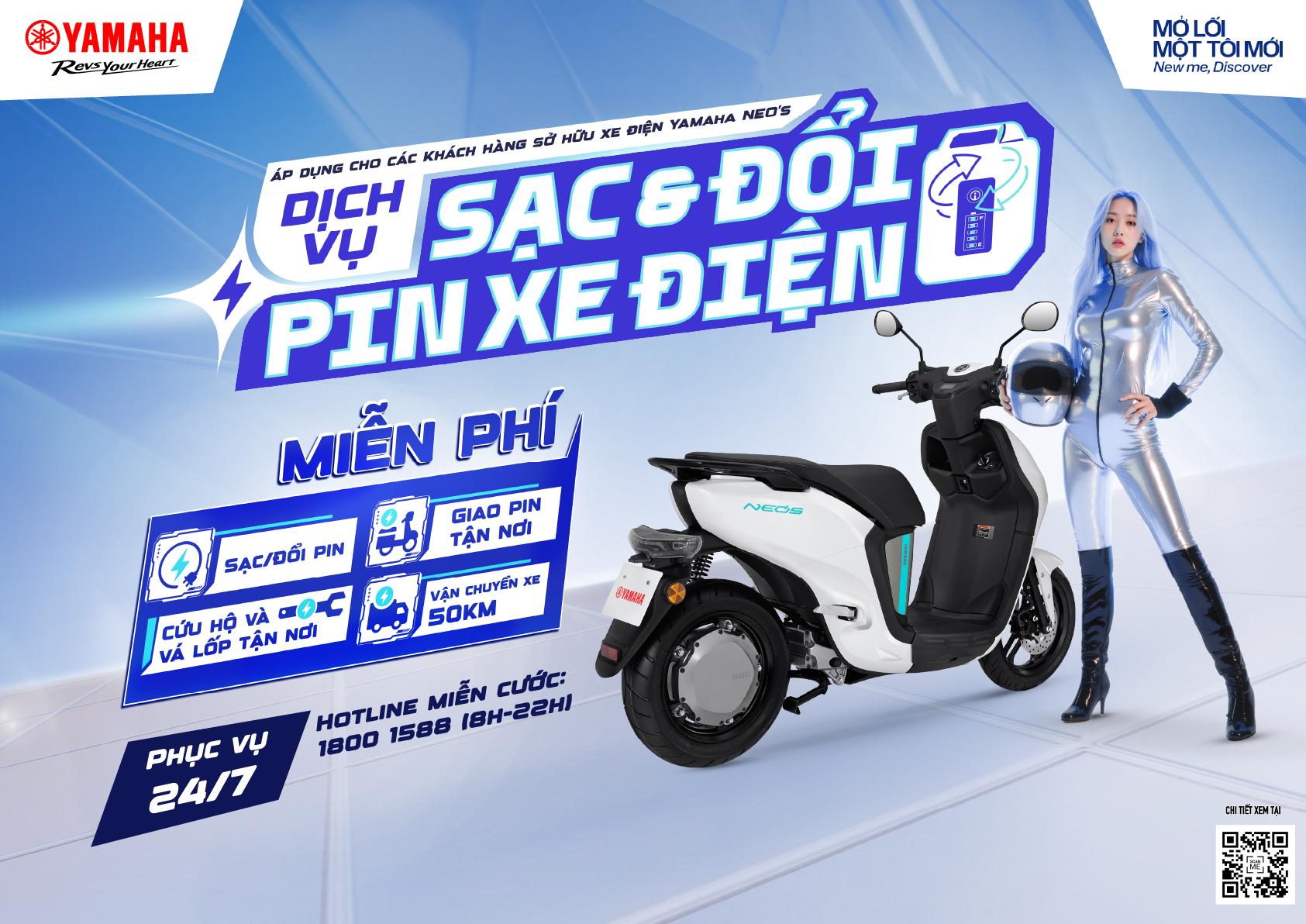 Dịch vụ sạc v&agrave; đổi pin 24/7 miễn ph&iacute; - Giải ph&aacute;p hiện đại cho người d&ugrave;ng xe điện Yamaha NEO&rsquo;s - Ảnh 1.