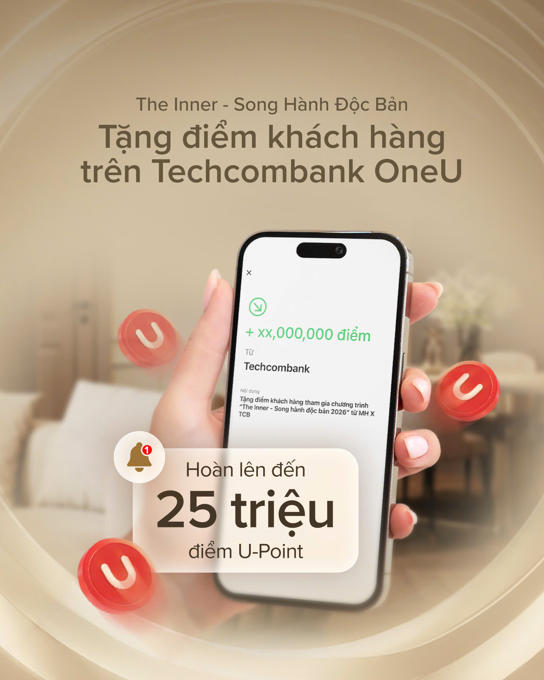 Techcombank v&agrave; Masterise Homes tặng 45 tỷ điểm U-Point cho gần 11 ngh&igrave;n hội vi&ecirc;n chương tr&igrave;nh The Inner - Ảnh 1.