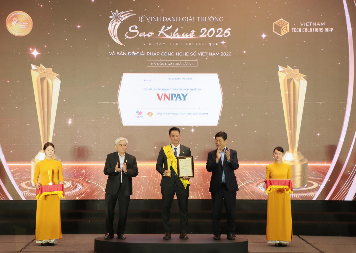 Giải ph&aacute;p Thanh to&aacute;n v&agrave; Nộp thuế số của VNPAY vượt 300 đề cử, được vinh danh tại Sao Khu&ecirc; 2026- Ảnh 1.