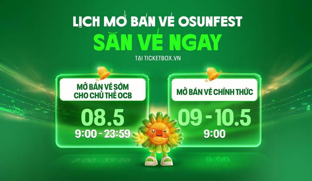 OSUNFEST 2026 mở b&aacute;n v&eacute;: Chủ thẻ OCB c&oacute; lợi thế &ldquo;chốt slot&rdquo; trước, fandom chuẩn bị sẵn s&agrave;ng - Ảnh 5.