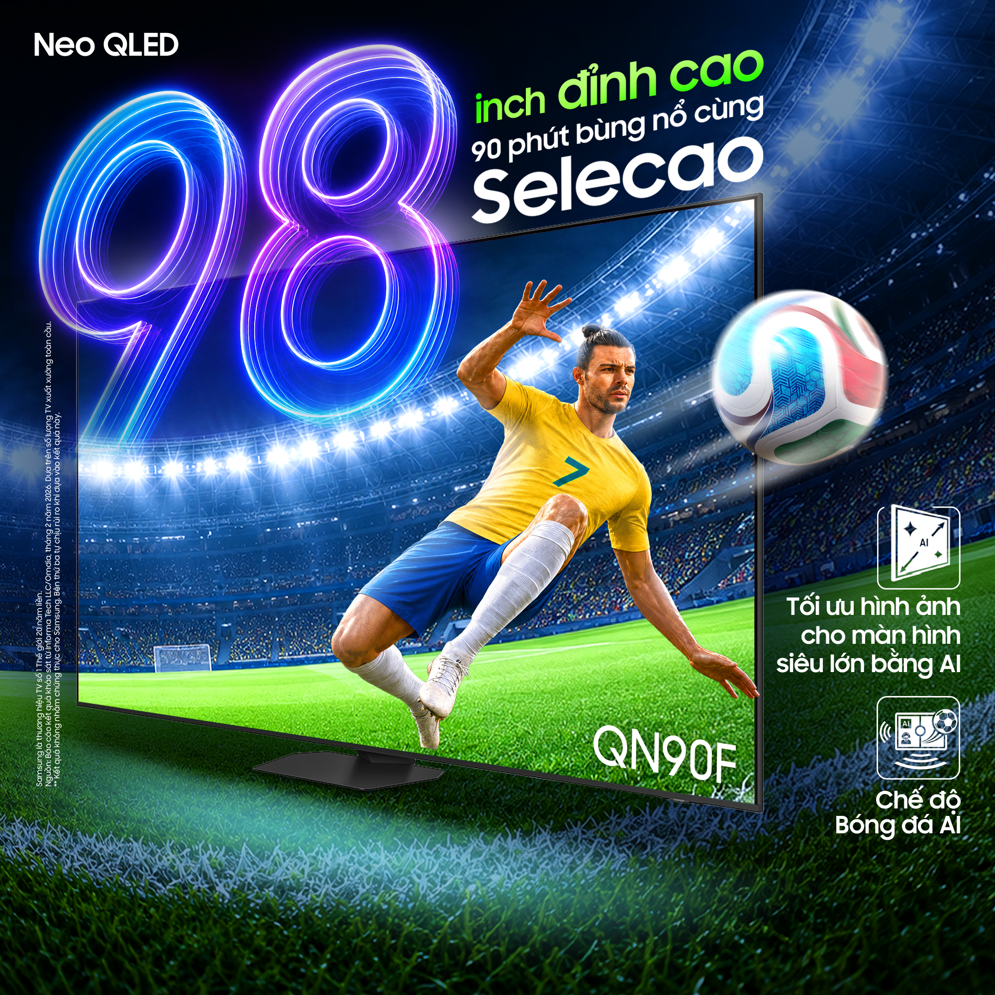 Trải nghiệm World Cup cho&aacute;ng ngợp tr&ecirc;n Samsung AI TV m&agrave;n h&igrave;nh cực đại- Ảnh 2.