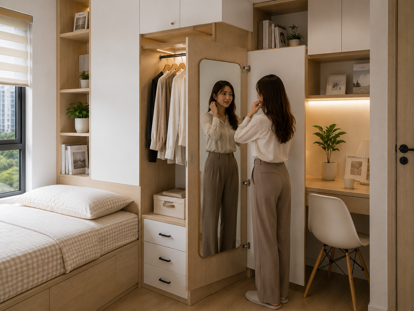 "Đứng h&igrave;nh" trước thiết kế &ldquo;giường kiểu bục&rdquo; của nh&agrave; h&agrave;ng x&oacute;m: Ph&ograve;ng ngủ chỉ 9m&sup2; nhưng vẫn đủ chỗ ngủ, l&agrave;m việc v&agrave; lưu trữ- Ảnh 4.