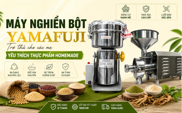 Máy nghiền bột Yamafuji – Trợ thủ cho các mẹ yêu thích thực phẩm homemade - Ảnh 1. Máy nghiền bột Yamafuji – Trợ thủ cho các mẹ yêu thích thực phẩm homemade - Ảnh 1.