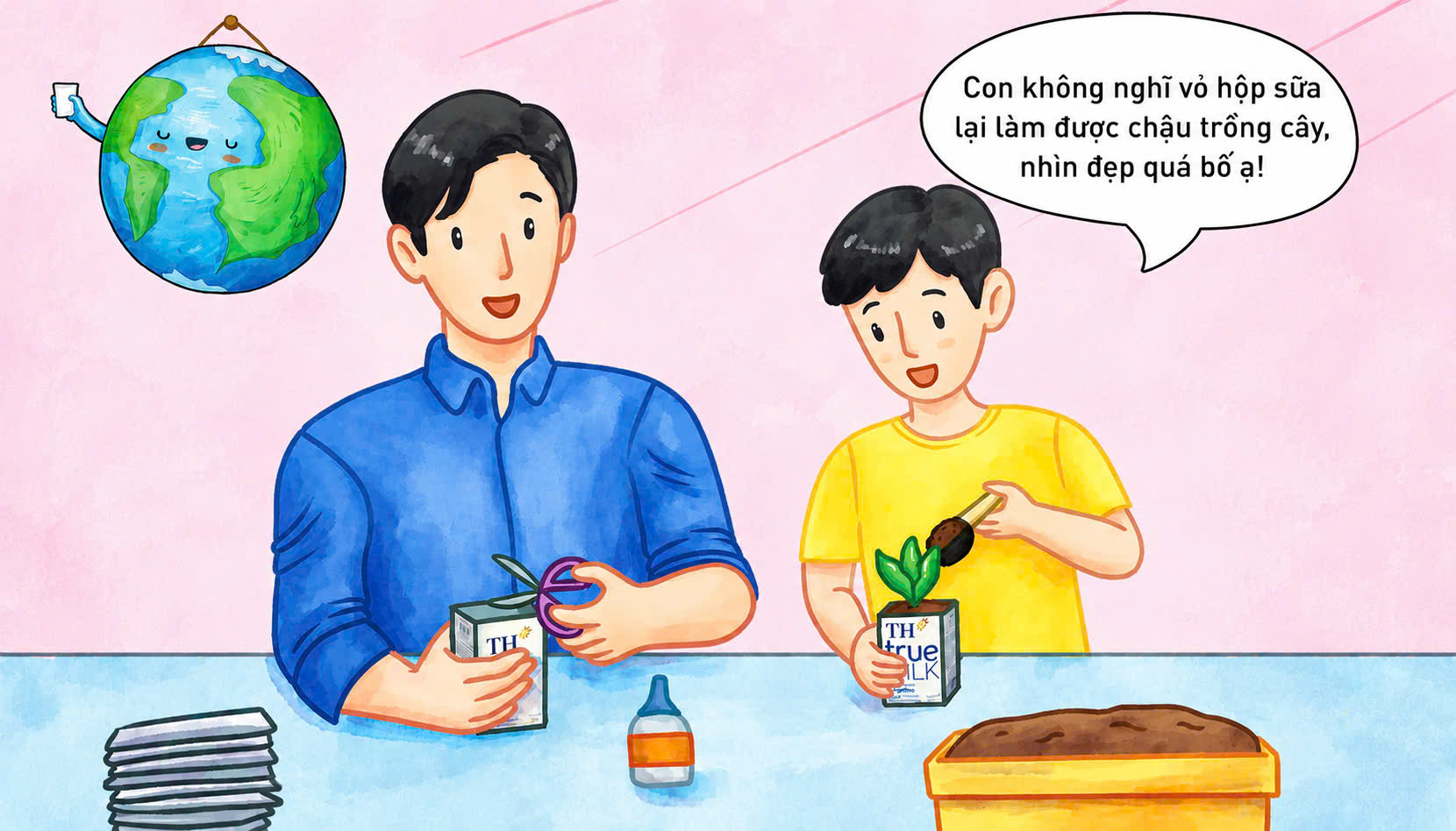 Theo ch&acirc;n c&aacute;c bạn nhỏ xứ Nghệ trải nghiệm workshop Vỏ hộp t&aacute;i &ldquo;Xinh&rdquo; 5 hưởng ứng Ng&agrave;y M&ocirc;i Trường Thế giới 5/6 - Ảnh 3.