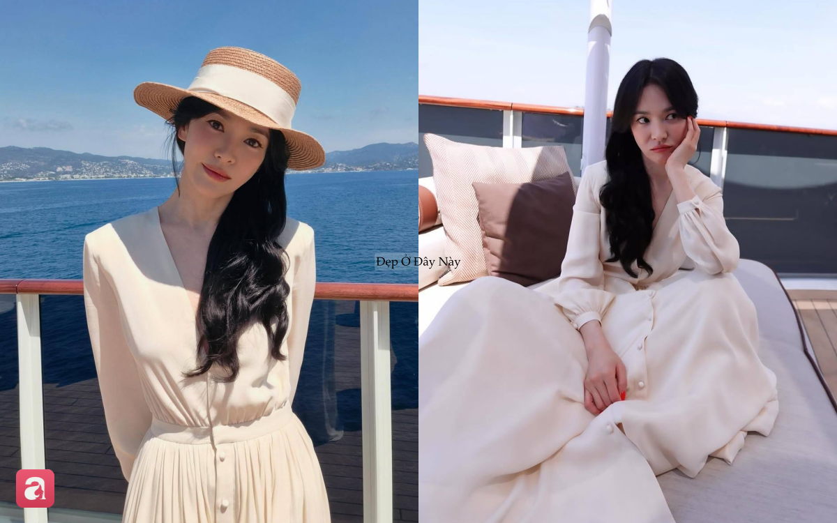 Song Hye Kyo vừa gợi cảm vừa thanh lịch với kiểu đầm "cứ giơ máy lên là có ảnh đẹp" - Ảnh 2.