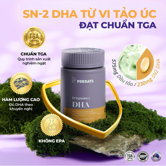 Perdays Pregnancy DHA: SN-2 DHA từ vi tảo Úc, đạt chuẩn TGA cho mẹ bầu - Ảnh 2. Perdays Pregnancy DHA: SN-2 DHA từ vi tảo Úc, đạt chuẩn TGA cho mẹ bầu - Ảnh 2.