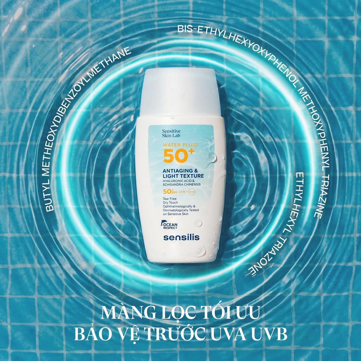 Sensilis Water Fluid 50+: Chống nắng chuẩn &ldquo;Invisible Glow&rdquo; được hội chị em săn l&ugrave;ng - Ảnh 2.