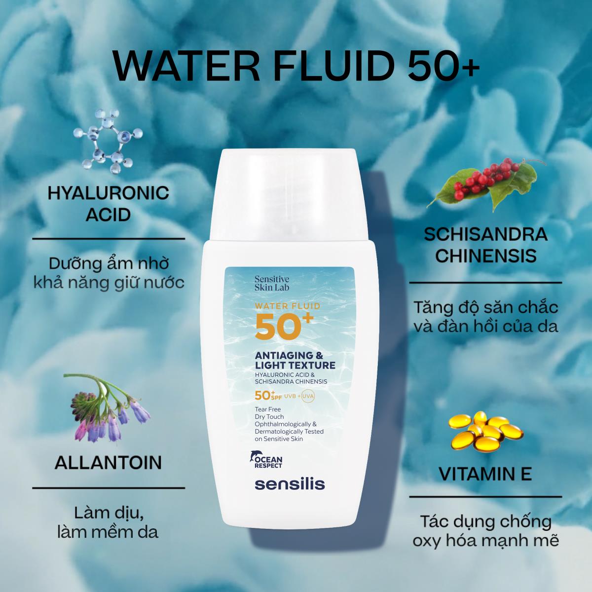 Sensilis Water Fluid 50+: Chống nắng chuẩn &ldquo;Invisible Glow&rdquo; được hội chị em săn l&ugrave;ng - Ảnh 3.