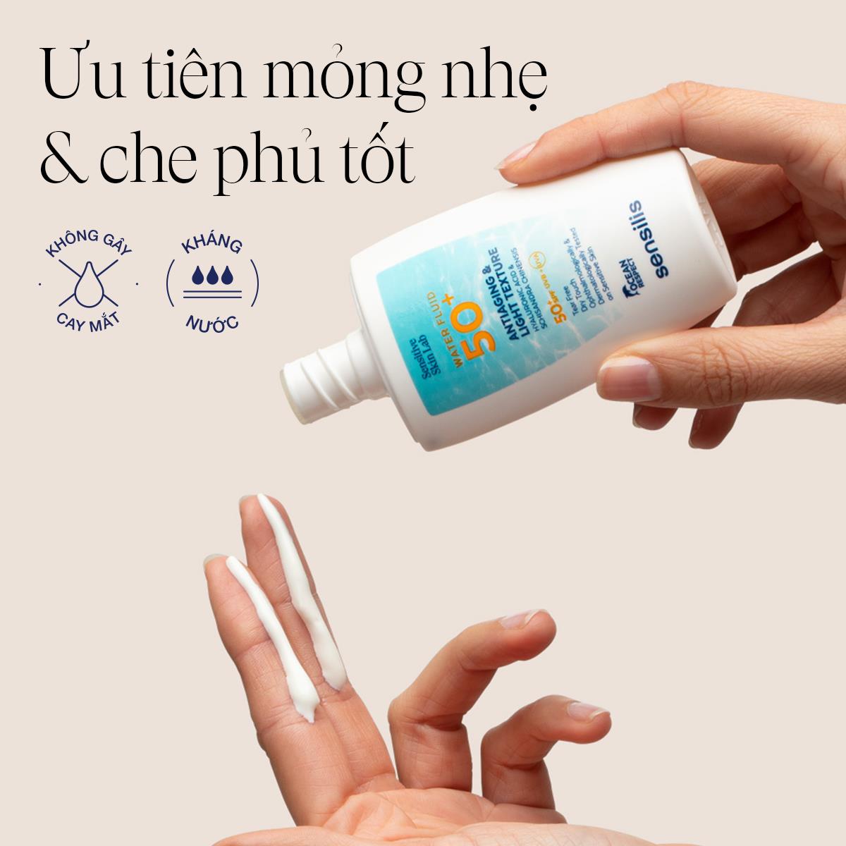 Sensilis Water Fluid 50+: Chống nắng chuẩn &ldquo;Invisible Glow&rdquo; được hội chị em săn l&ugrave;ng - Ảnh 4.