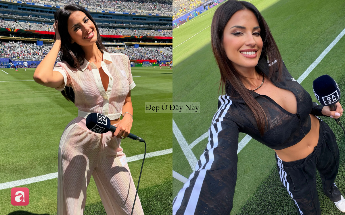 World Cup xuất hiện "nữ thần sân cỏ" mới, nàng MC biến sân cỏ thành sàn diễn thời trang - Ảnh 3.