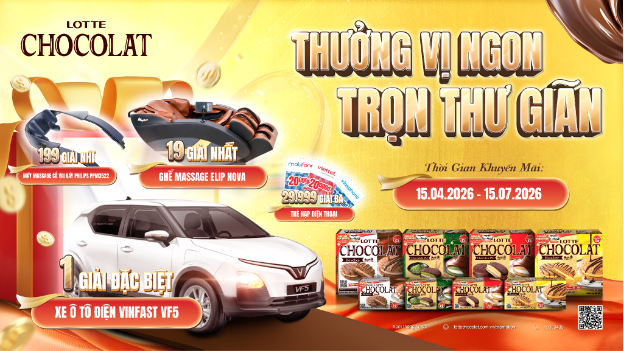 Chương trình "Thưởng Vị Ngon - Trọn Thư Giãn" dần khép lại: Ai sẽ là người may mắn cuối cùng nhận ô tô VinFast VF5 từ LOTTE CHOCOLAT? - Ảnh 2. Chương trình "Thưởng Vị Ngon - Trọn Thư Giãn" dần khép lại: Ai sẽ là người may mắn cuối cùng nhận ô tô VinFast VF5 từ LOTTE CHOCOLAT? - Ảnh 2.
