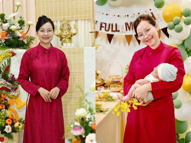 Làm mẹ khéo như Út Về Vườn: Tự tay chuẩn bị mâm đầy tháng cho bé, hé lộ tên con đậm chất "miệt vườn" - Ảnh 1.