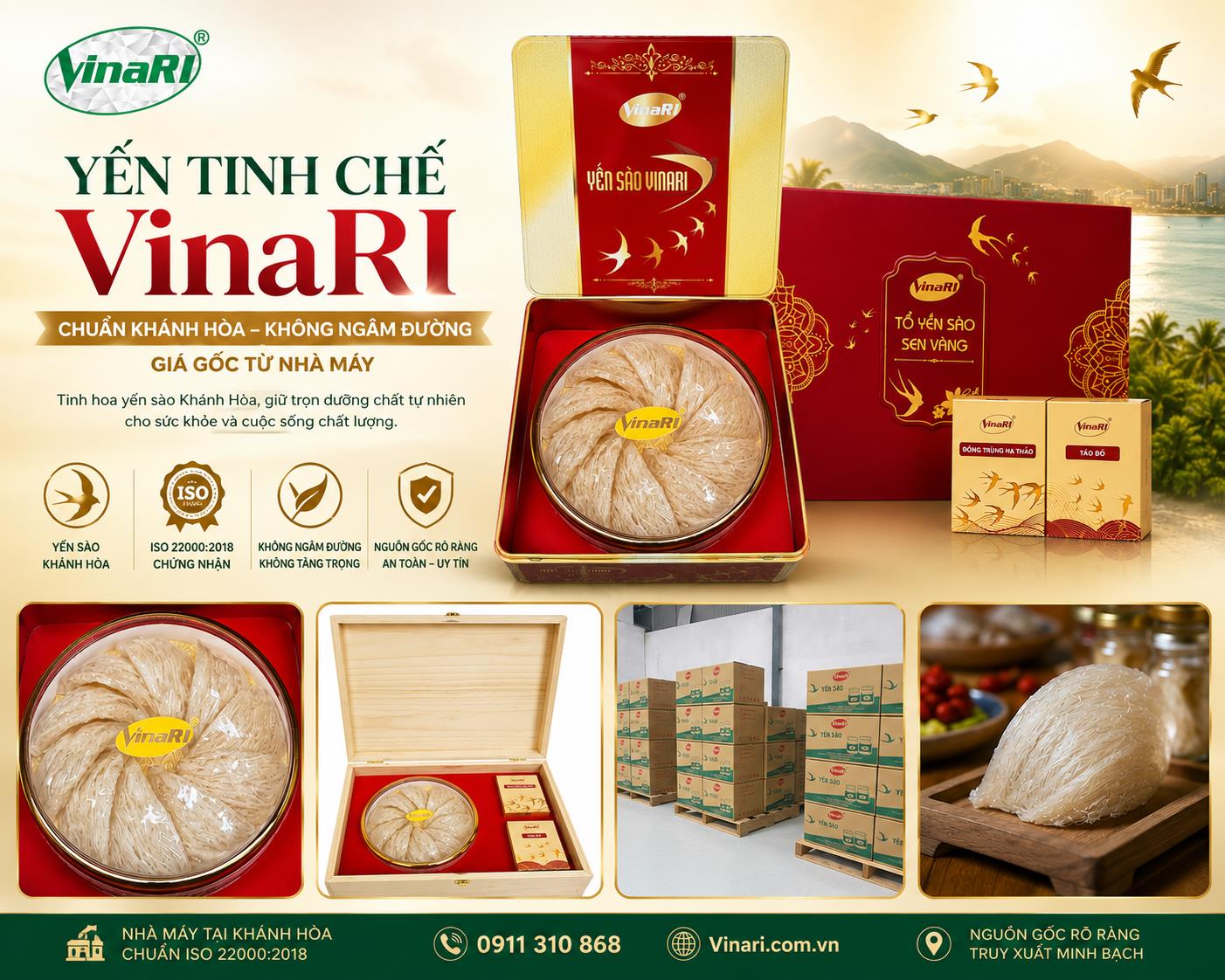Yến tinh chế VinaRI: Chuẩn Kh&aacute;nh H&ograve;a, gi&aacute; gốc nh&agrave; m&aacute;y- Ảnh 3.