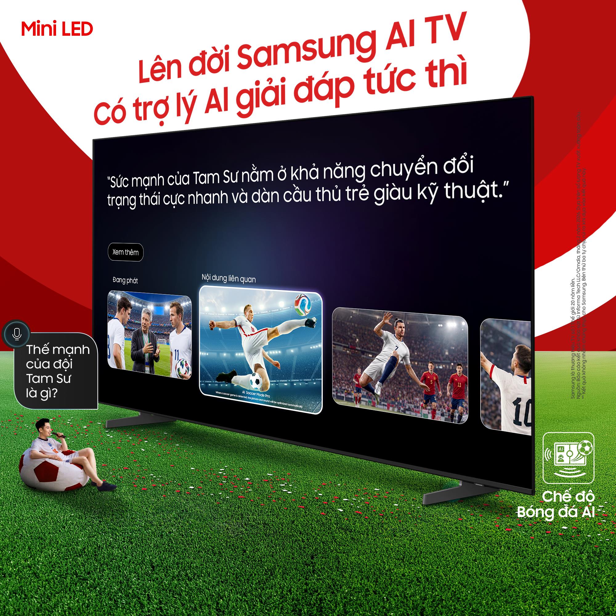 Kh&ocirc;ng kh&iacute; b&oacute;ng đ&aacute; s&ocirc;i động hơn với sự đồng h&agrave;nh của trợ l&yacute; AI tr&ecirc;n TV Samsung - Ảnh 4.