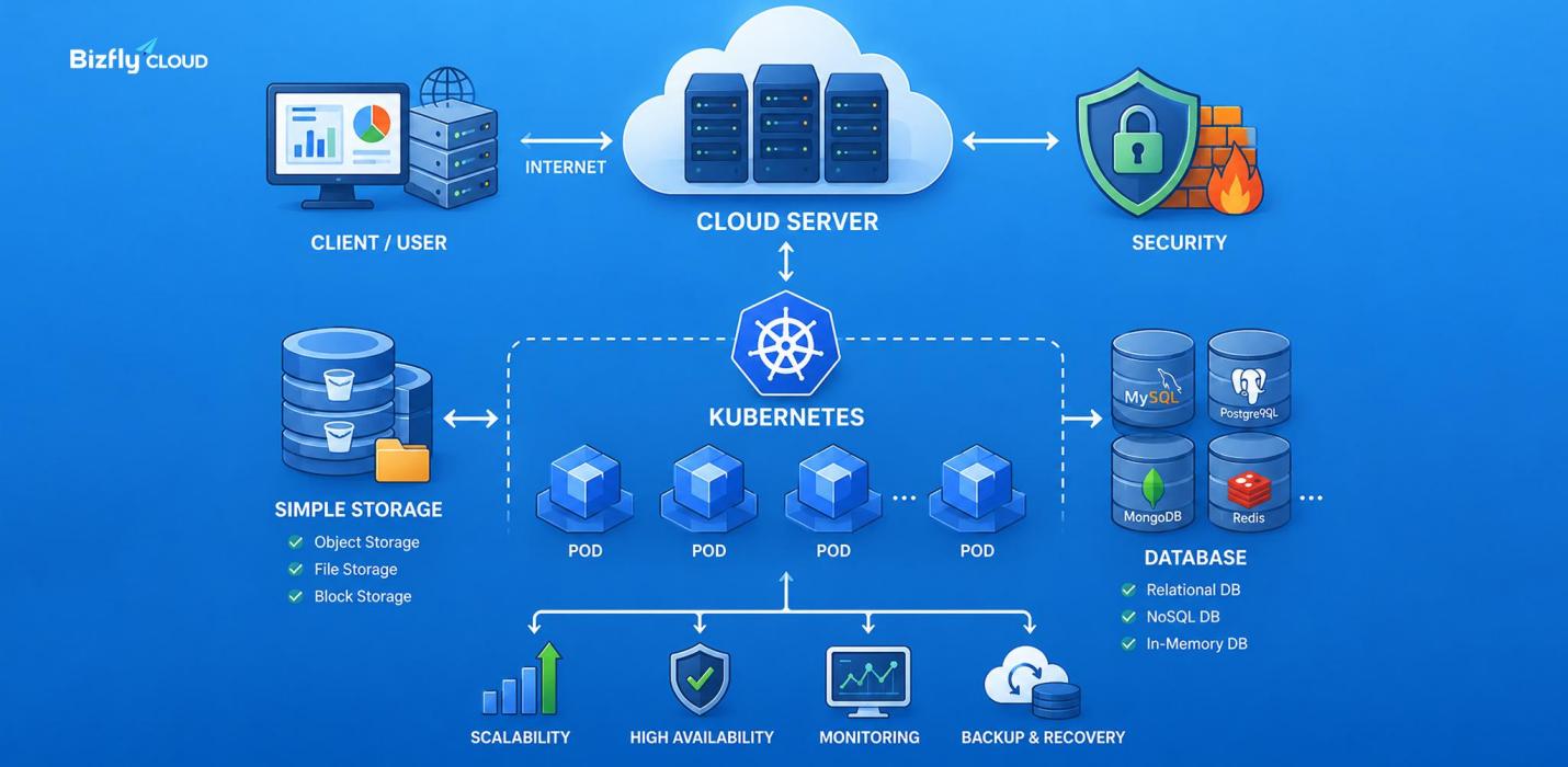 Mô hình Kubernetes, Cloud, DB và S3 của Bizfly Cloud cho Microservice - Ảnh 3.