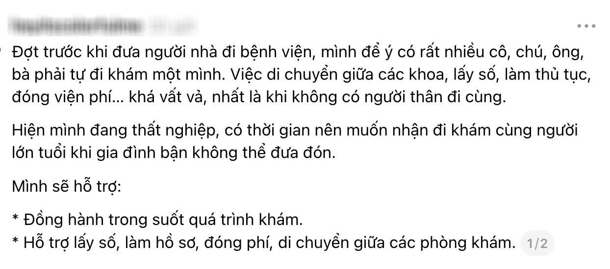 Ngày càng nhiều người nhận đưa người cao tuổi đi khám bệnh: Một xu hướng việc làm mới đang dần hình thành- Ảnh 1.