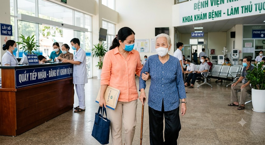 Ngày càng nhiều người nhận đưa người cao tuổi đi khám bệnh: Một xu hướng việc làm mới đang dần hình thành- Ảnh 4.
