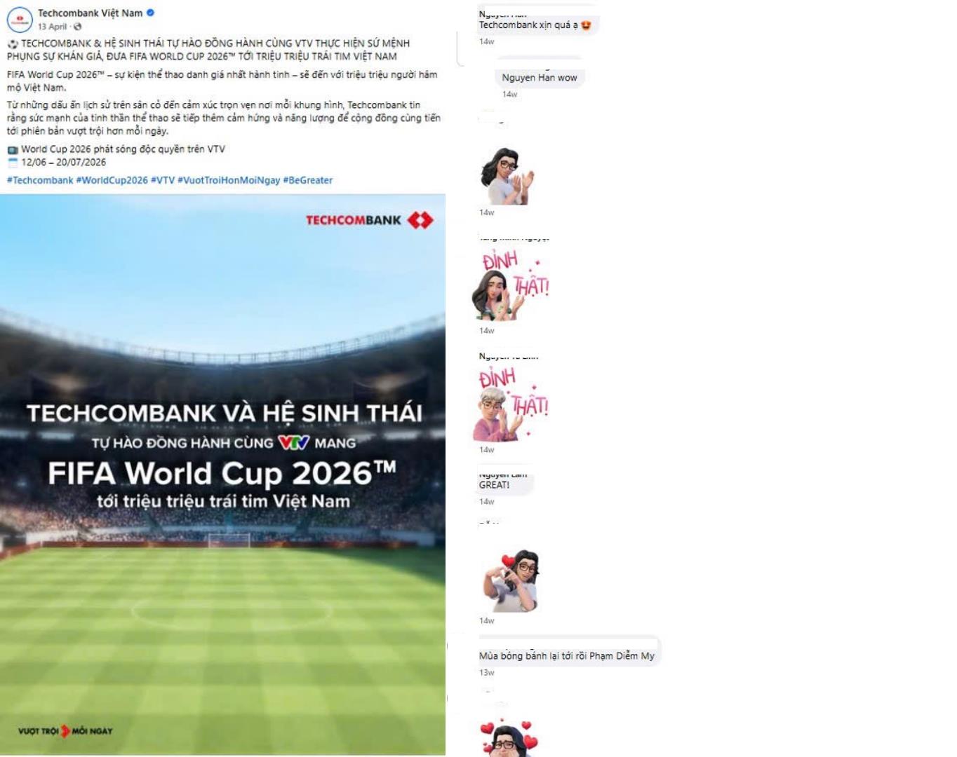 Dấu ấn Techcombank &ndash; Nh&agrave; t&agrave;i trợ Quốc gia bản quyền ph&aacute;t s&oacute;ng kỳ FIFA World Cup 2026 lịch sử- Ảnh 1.