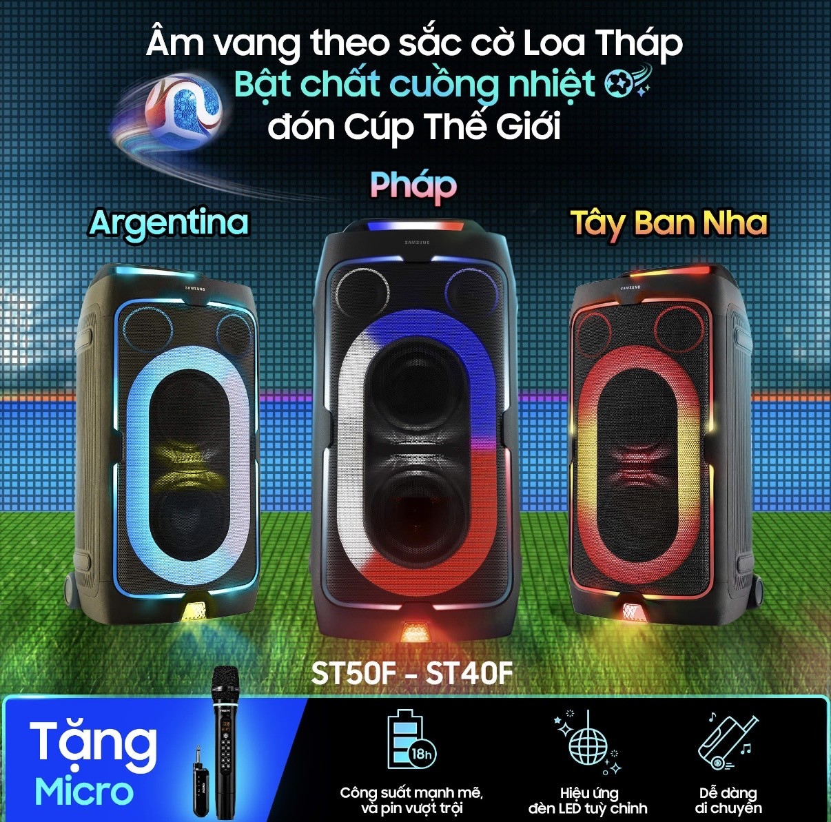 Trend mới m&ugrave;a lễ hội b&oacute;ng đ&aacute;: Đổi m&agrave;u đ&egrave;n LED tr&ecirc;n loa th&aacute;p, ho&agrave; sắc cờ c&ugrave;ng đội tuyển y&ecirc;u th&iacute;ch- Ảnh 1.