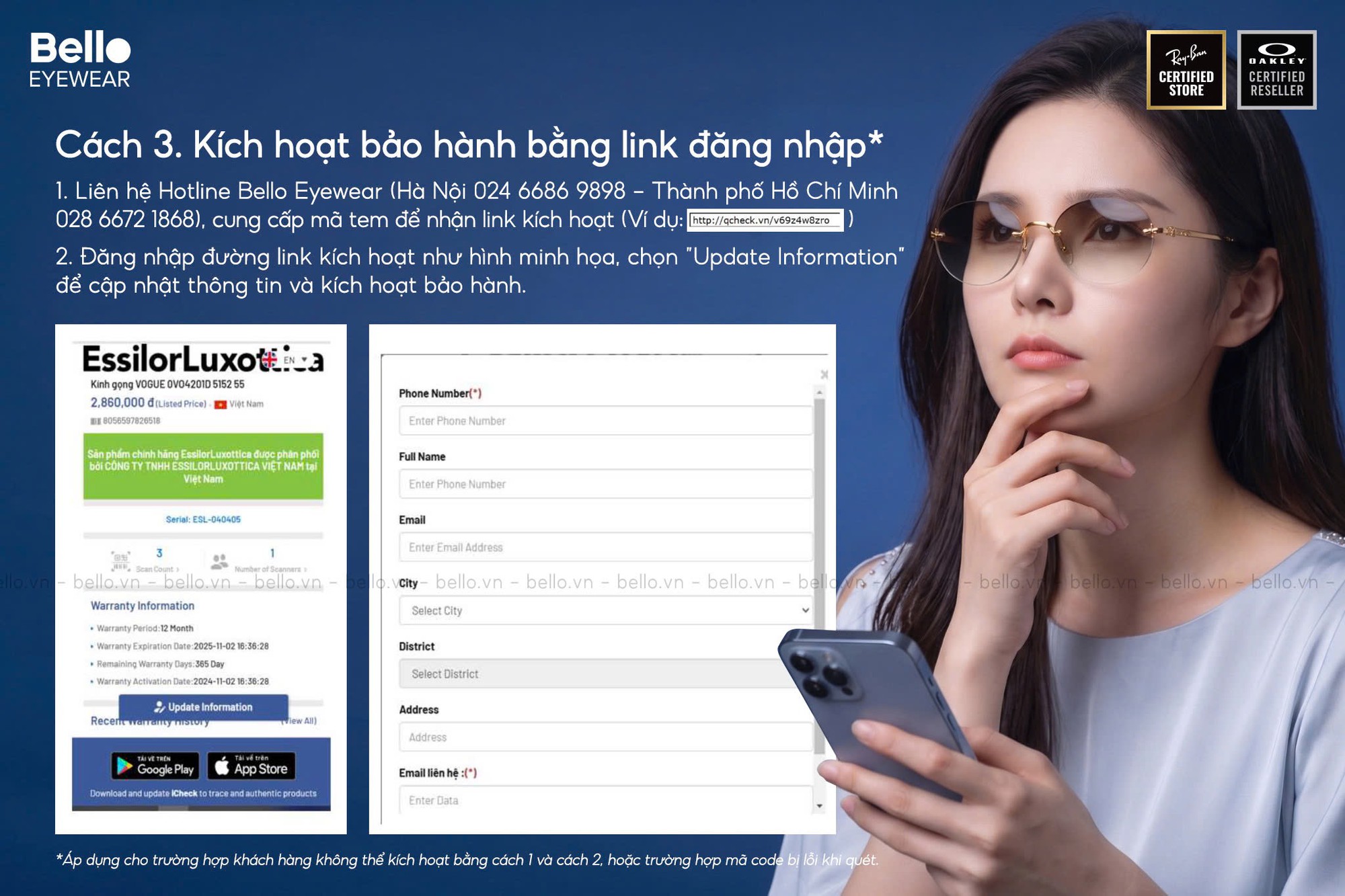Bello Eyewear hướng dẫn kiểm tra và kích hoạt bảo hành kính Ray-Ban, Oakley,... chính hãng - Ảnh 4.