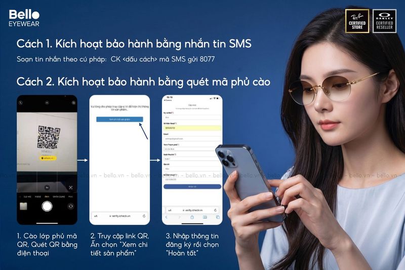Bello Eyewear hướng dẫn kiểm tra và kích hoạt bảo hành kính Ray-Ban, Oakley,... chính hãng - Ảnh 3.
