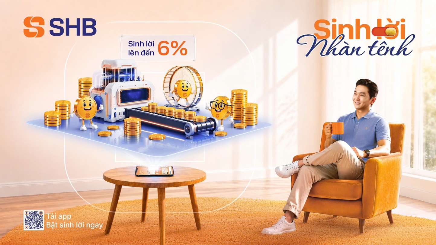 SHB SAHA ra mắt t&iacute;nh năng &ldquo;Sinh lời nh&agrave;n t&ecirc;nh&rdquo;: Tự động sinh lời tới 6%/năm - Ảnh 1.