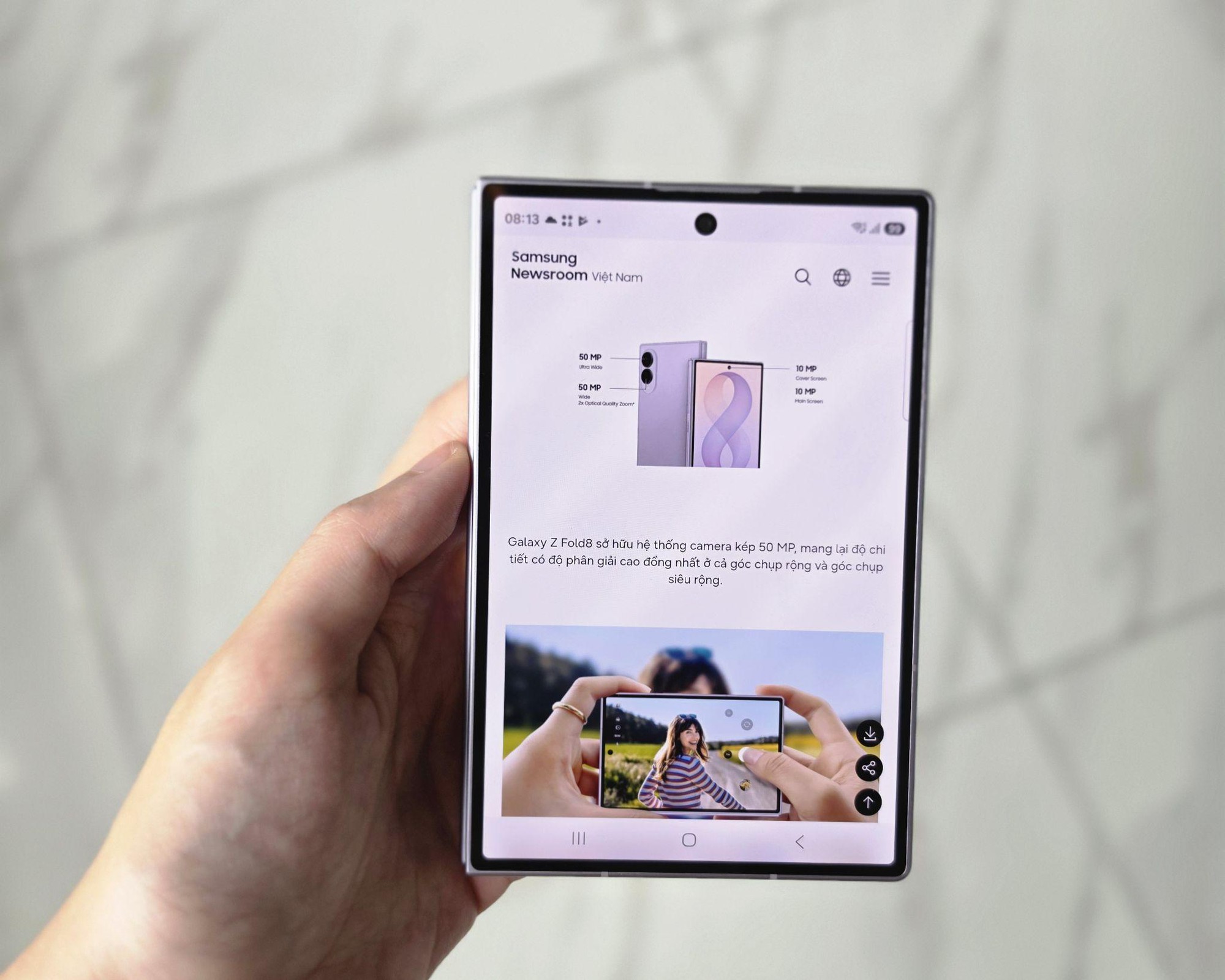 Tr&ecirc;n tay Galaxy Z Fold8 hot rần rần: M&agrave;n h&igrave;nh đ&atilde; mắt, c&agrave;y FanCam cực mượt! - Ảnh 4.