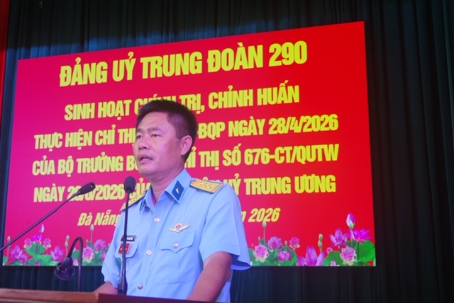 Trung đo&agrave;n Ra đa 290 sinh hoạt ch&iacute;nh trị, chỉnh huấn thực hiện Chỉ thị 76 v&agrave; Chỉ thị 676- Ảnh 1.