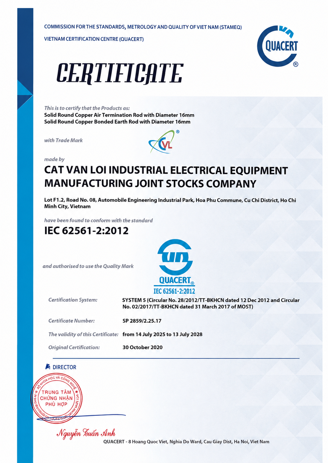 Hệ thống chống sét tiếp địa Cát Vạn Lợi đạt chuẩn UL Listed UL 467 - Ảnh 4.