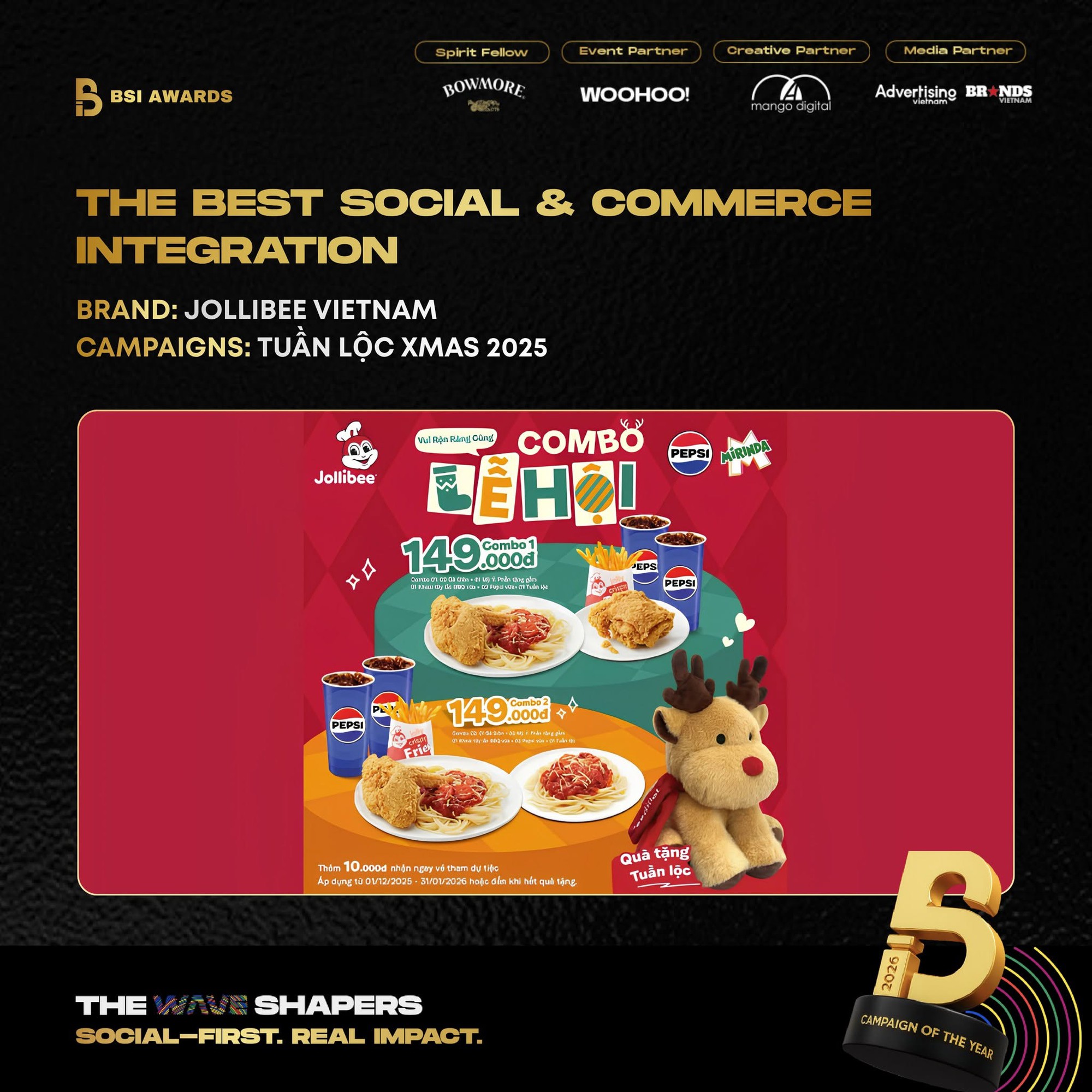 Jollibee Việt Nam đạt giải Vàng BSI Awards 2026, ghi nhận ROI Marketing 250% - Ảnh 1.