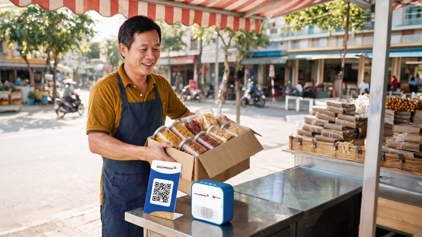 VNPAY trang bị loa thông báo giao dịch, giúp hộ kinh doanh giảm chi phí chuyển đổi số- Ảnh 1.