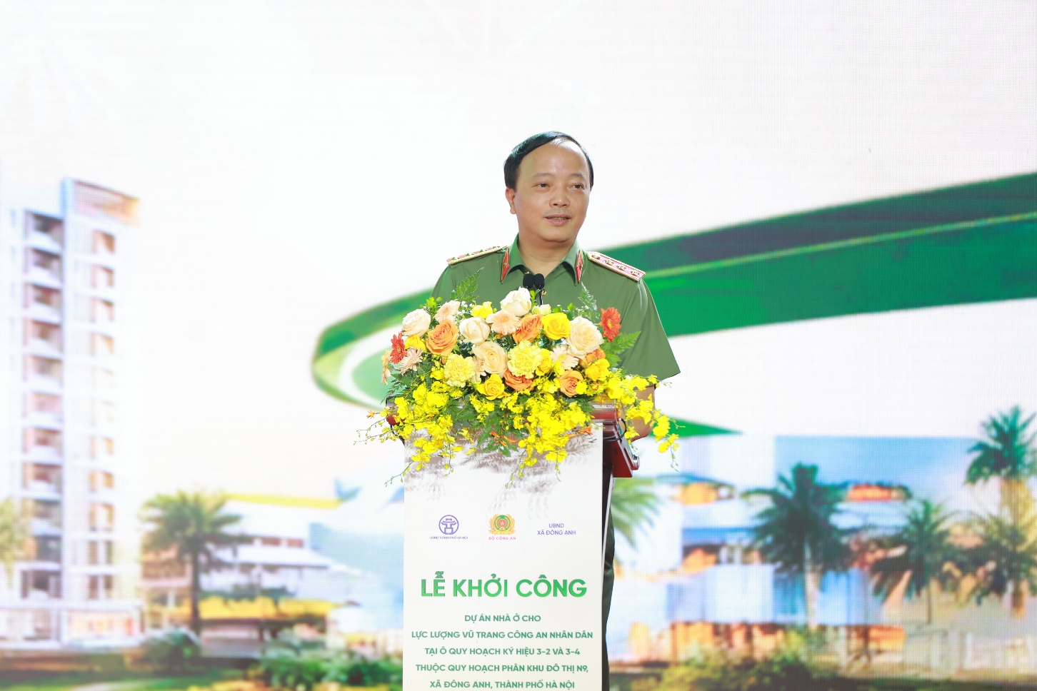 Khởi công Dự án nhà ở cho lực lượng vũ trang Công an nhân dân tại Đông Anh - Ảnh 1.
