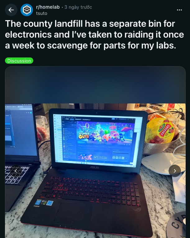 Chăm lục b&atilde;i r&aacute;c mỗi tuần, thanh ni&ecirc;n nhặt đủ linh kiện dựng m&aacute;y chủ, hồi sinh cả laptop gaming- Ảnh 1.