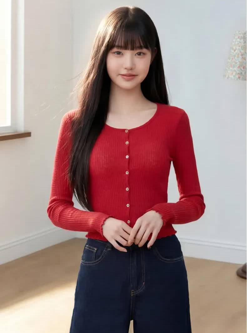 M&ugrave;a thu n&agrave;y, muốn mặc chuẩn old money nhưng kh&ocirc;ng nh&agrave;m ch&aacute;n, h&atilde;y thử cardigan đỏ - Ảnh 12.