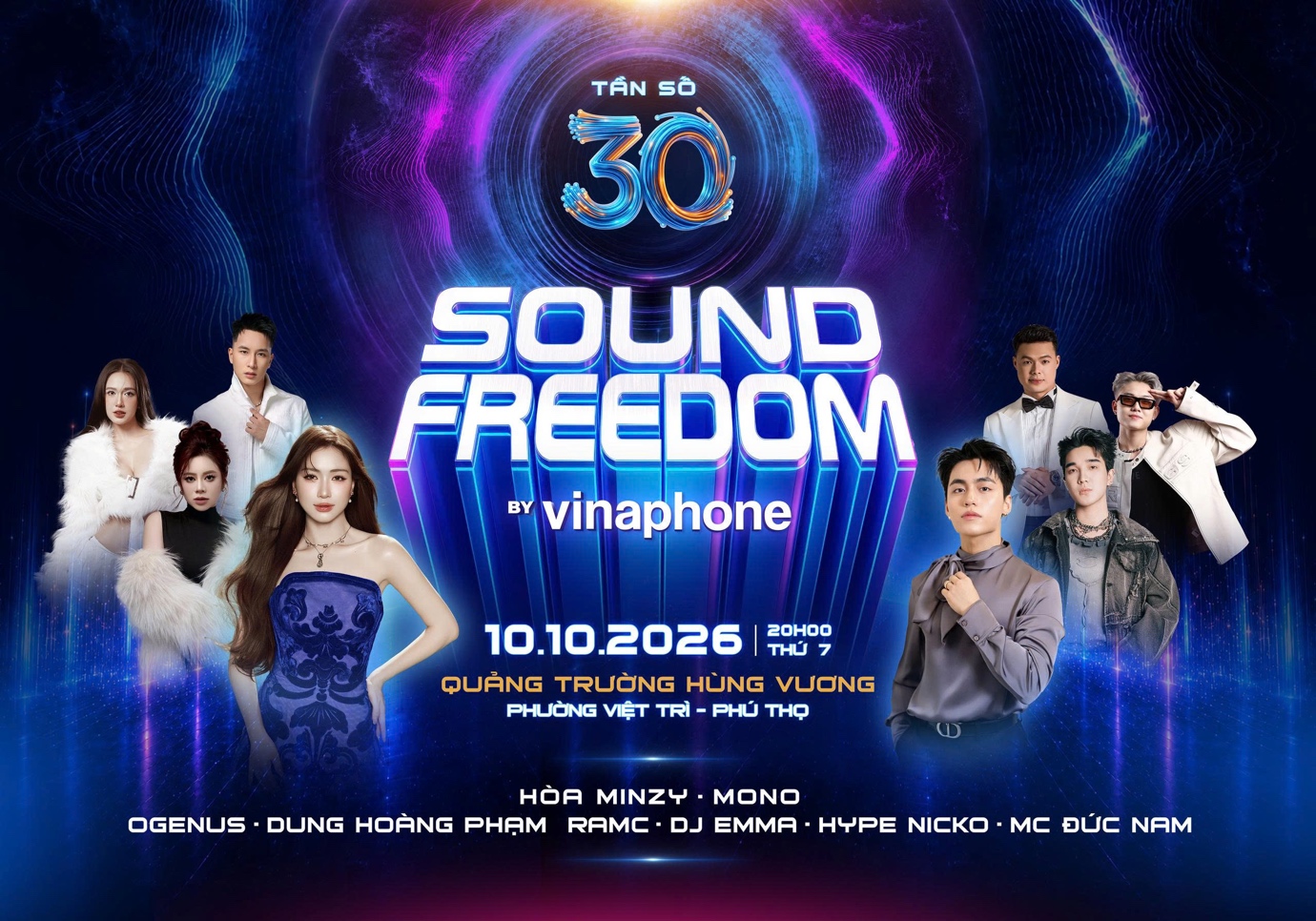 Sound Freedom by VinaPhone 2026 trở lại: “Tần số 30” khuấy động hành trình kỷ niệm 30 năm VinaPhone- Ảnh 1.