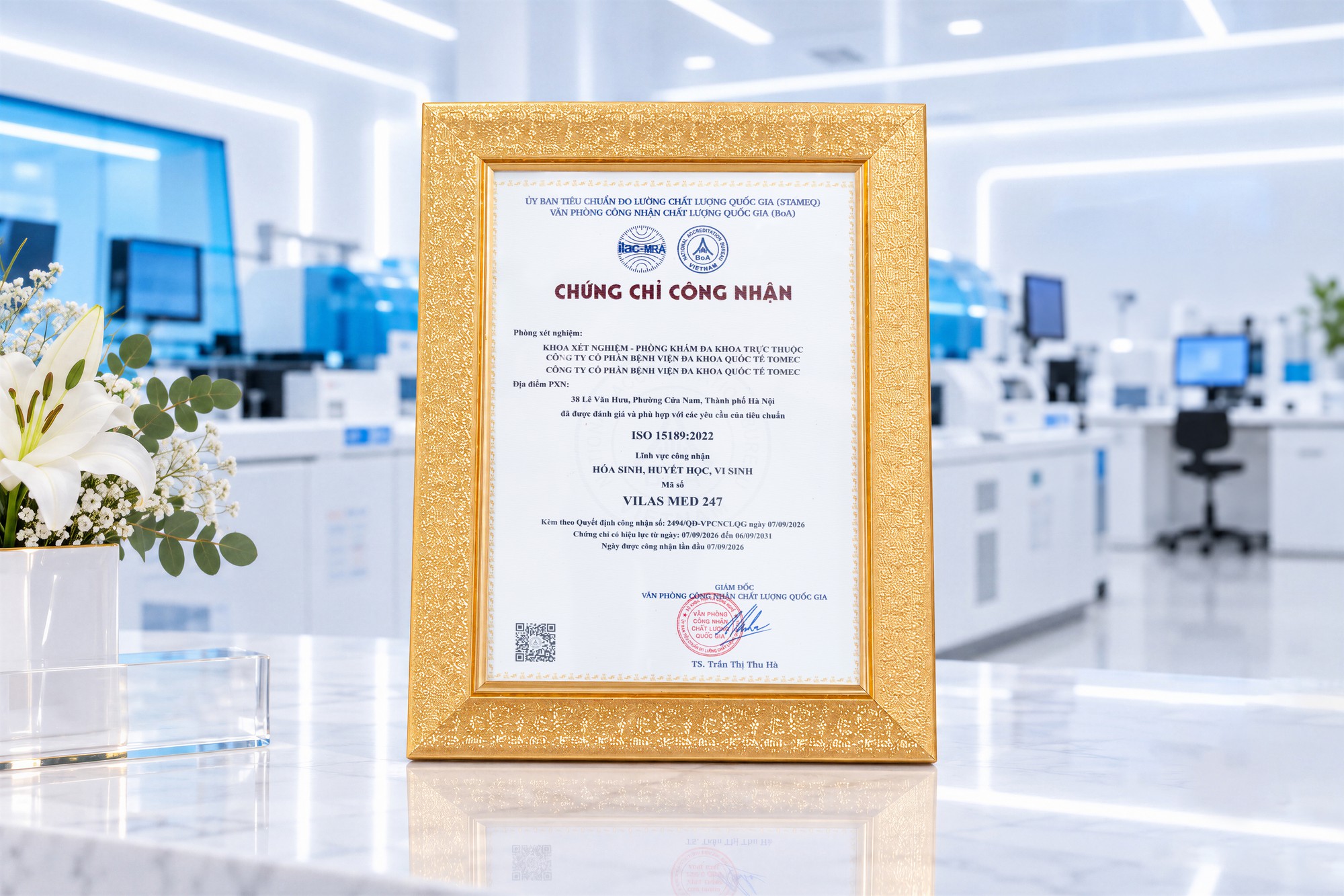 TOMEC đạt chứng nhận ISO 15189:2022 về chất lượng và năng lực xét nghiệm y tế - Ảnh 1.