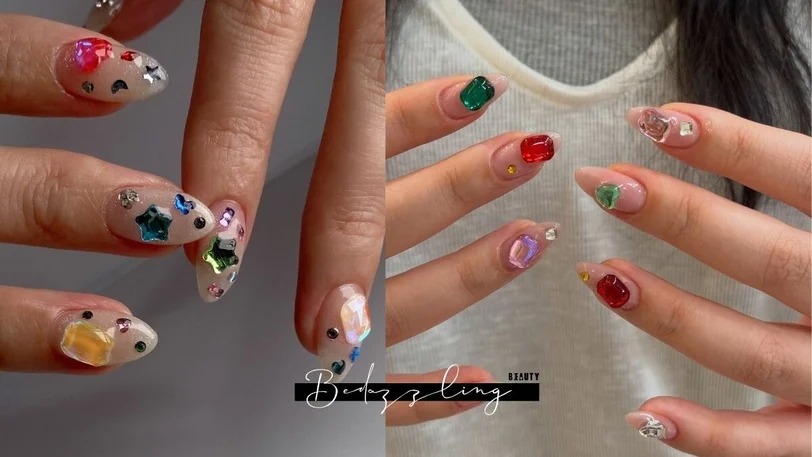 M&oacute;ng đ&iacute;nh đ&aacute; m&agrave;u đang g&acirc;y sốt: 6 c&aacute;ch biến bộ nail lấp l&aacute;nh th&agrave;nh điểm nhấn c&oacute; gu - Ảnh 1.