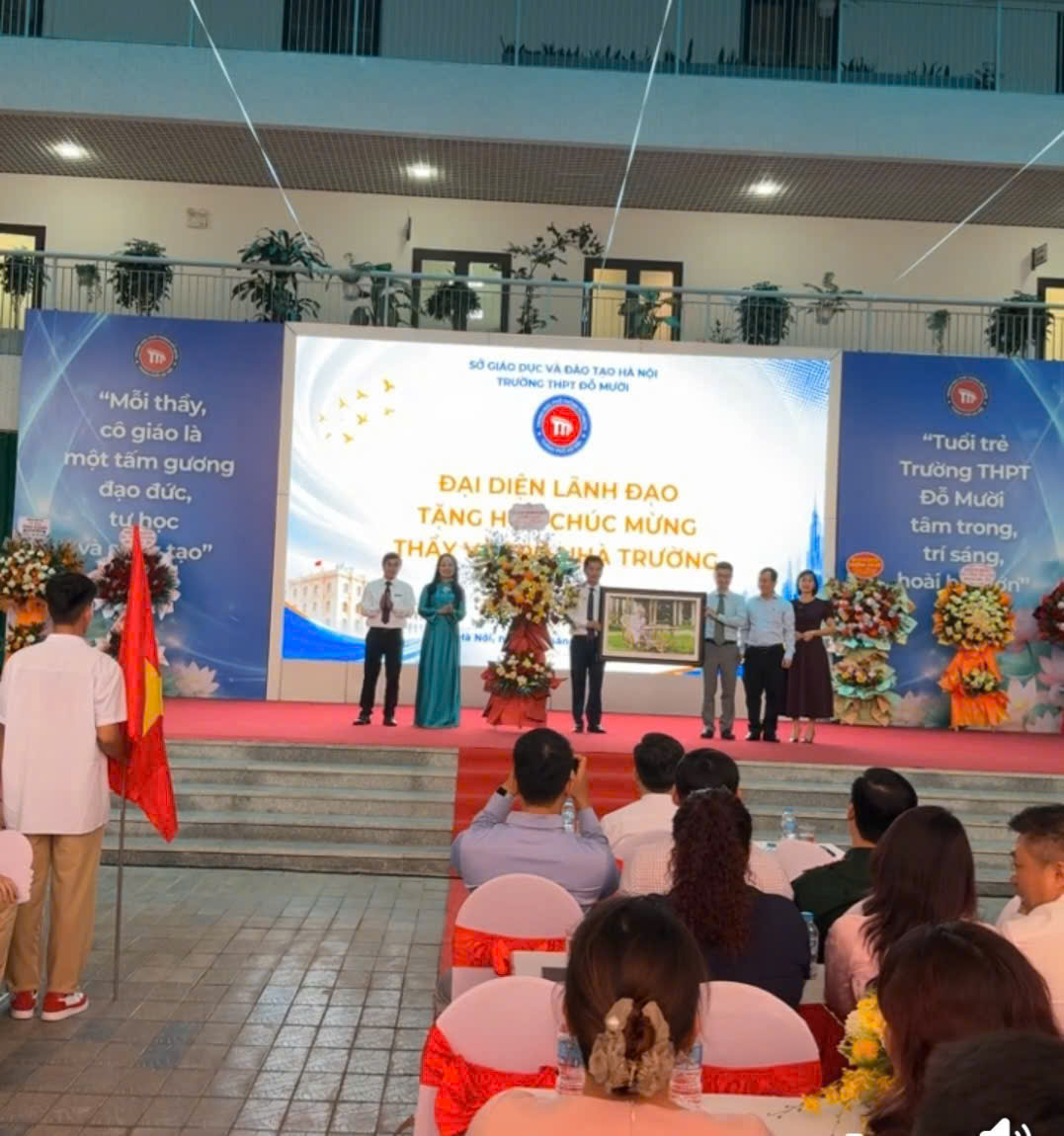 Rộn r&agrave;ng ng&agrave;y khai giảng năm học 2026&ndash;2027 tại Trường THPT Đỗ Mười - Ảnh 3.