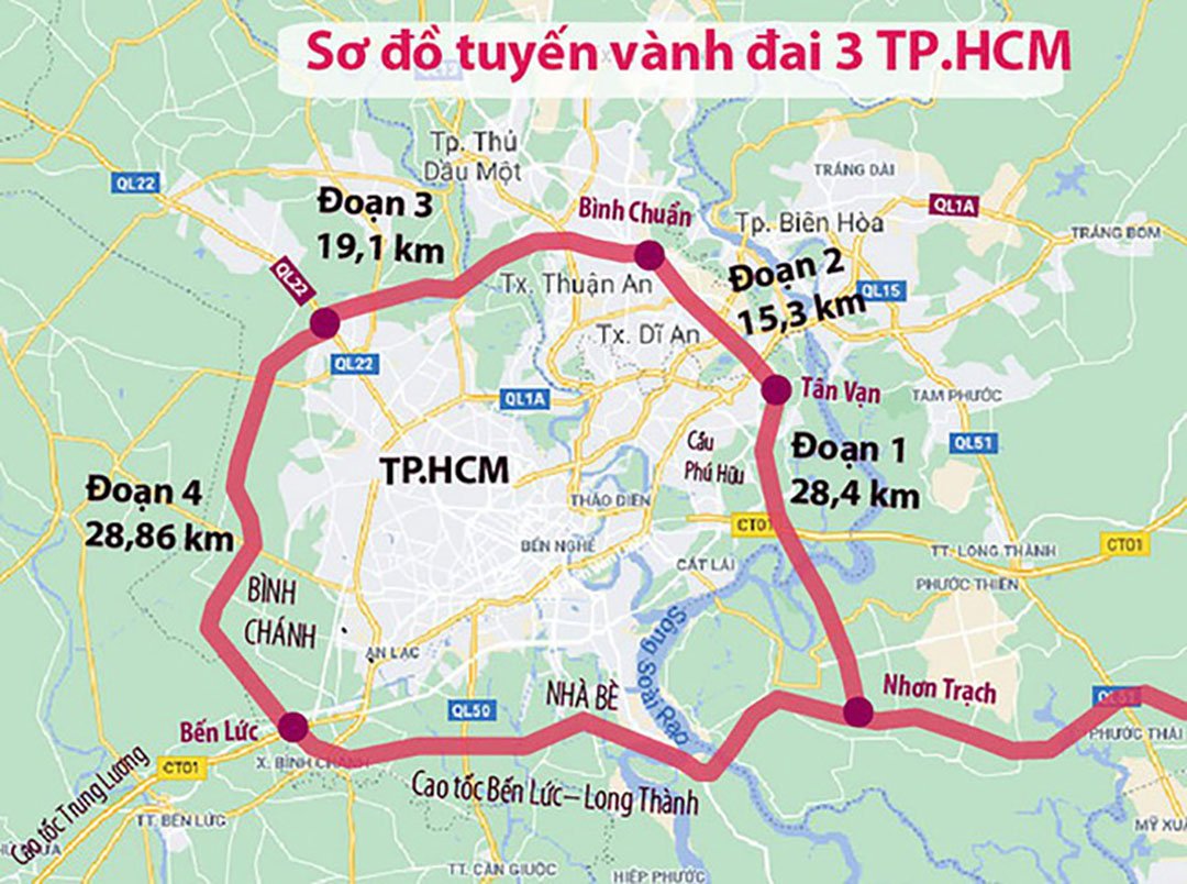 Có 1 tỉ đồng, đầu tư ở tọa độ nào để đón sóng Vành đai 3 TP.HCM?