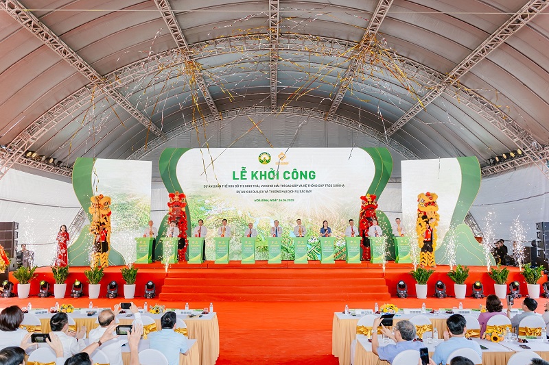 Sun Group khởi công Tổ hợp nghỉ dưỡng khoáng nóng quy mô hơn 21.000 tỷ đồng tại Hòa Bình- Ảnh 1.