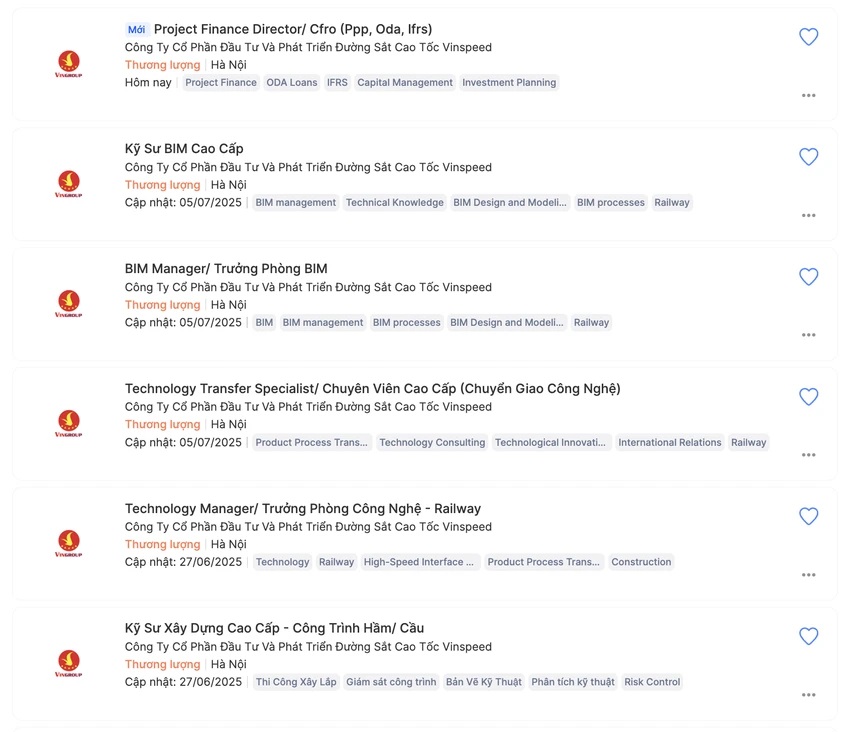 Doanh nghiệp đường sắt hi88. com tốc của tỷ phú Phạm Nhật Vượng bắt đầu tuyển dụng- Ảnh 1.