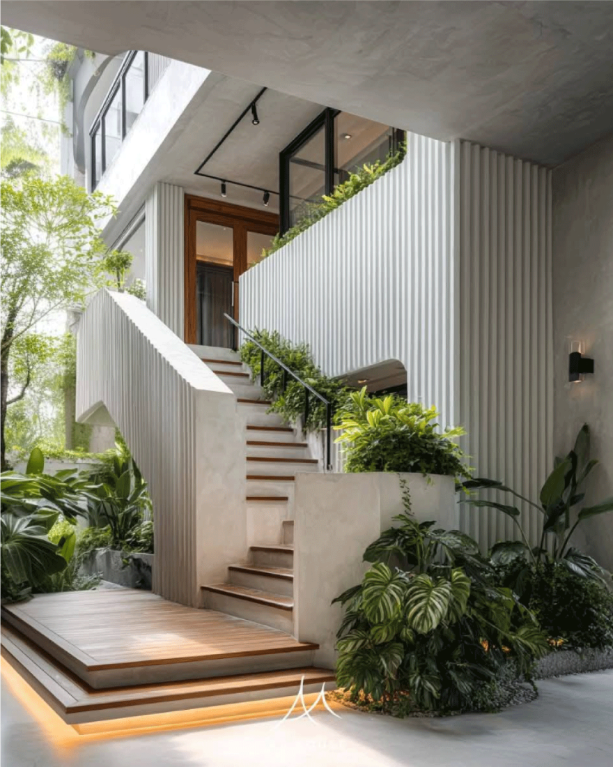 Nhà chữ L Tây Ninh: Mặt ngoài bê tông bên trong kiên cố, bên trong khoảng rỗng đôi ôm trọn thiên nhiên- Ảnh 6. Nhà chữ L Tây Ninh: Mặt ngoài bê tông bên trong kiên cố, bên trong khoảng rỗng đôi ôm trọn thiên nhiên- Ảnh 6.