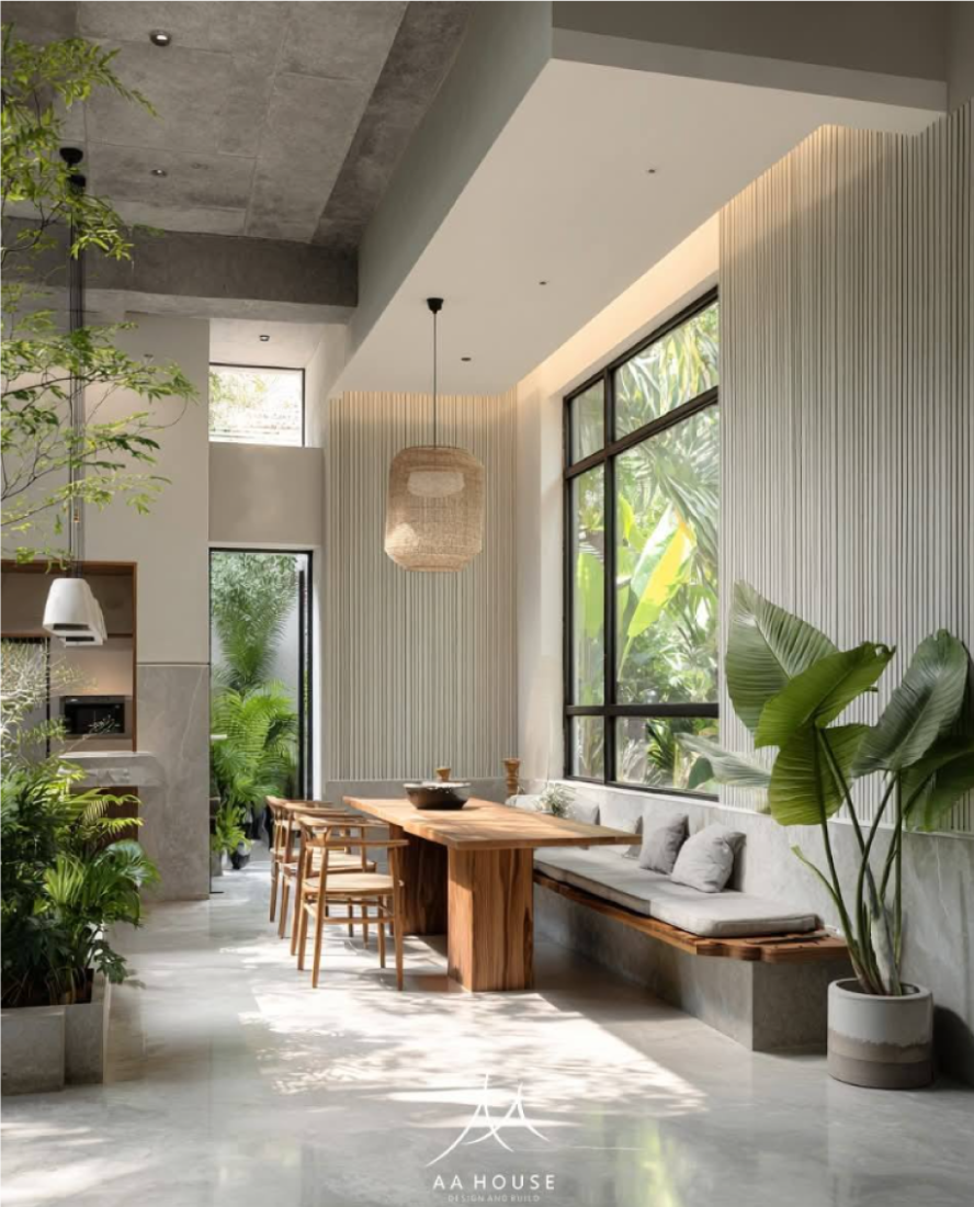 Nhà chữ L Tây Ninh: Mặt ngoài bê tông bên trong kiên cố, bên trong khoảng rỗng đôi ôm trọn thiên nhiên- Ảnh 7. Nhà chữ L Tây Ninh: Mặt ngoài bê tông bên trong kiên cố, bên trong khoảng rỗng đôi ôm trọn thiên nhiên- Ảnh 7.