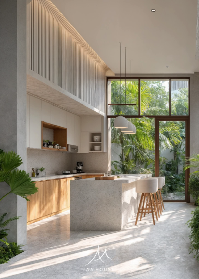 Nhà chữ L Tây Ninh: Mặt ngoài bê tông bên trong kiên cố, bên trong khoảng rỗng đôi ôm trọn thiên nhiên- Ảnh 8. Nhà chữ L Tây Ninh: Mặt ngoài bê tông bên trong kiên cố, bên trong khoảng rỗng đôi ôm trọn thiên nhiên- Ảnh 8.