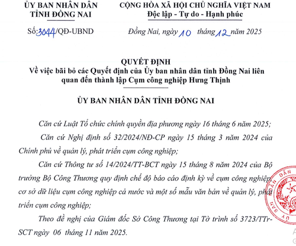 Đồng Nai bỏ cụm c&ocirc;ng nghiệp chậm tiến độ- Ảnh 2.