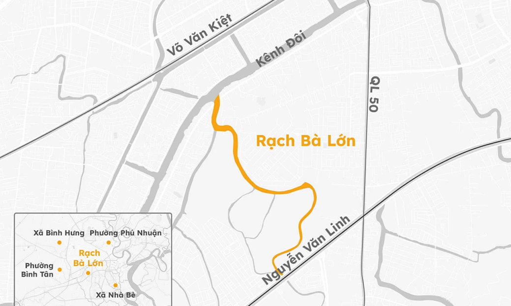 Sắp khởi c&ocirc;ng dự &aacute;n hơn 9.000 tỷ Nạo v&eacute;t, cải tạo rạch v&agrave; cầu nối Quốc lộ 50- Ảnh 2.