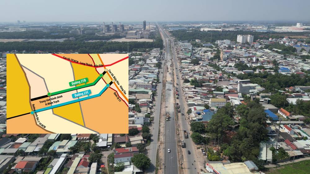 Đang thi c&ocirc;ng 2 tuyến đường chạy song song kết nối đến s&acirc;n bay Long Th&agrave;nh- Ảnh 1.